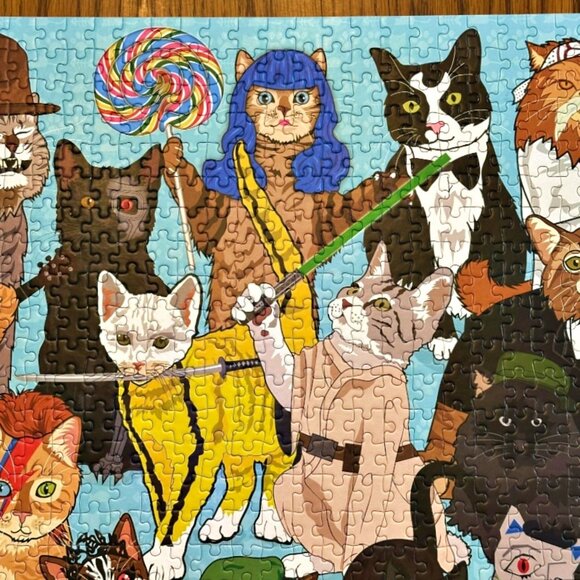 Celebri Cats 1000 Piece Jigsaw Puzzle with Poster Ginger Fox MINT - COMPLETE - Picture 4 of 12